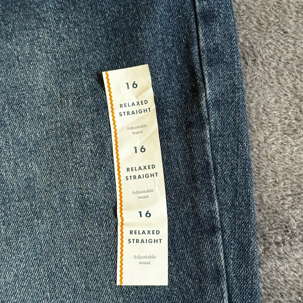Cat & Jack Relaxed Straight Denim Boys Jeans SZ 16 - Picture 10 of 11